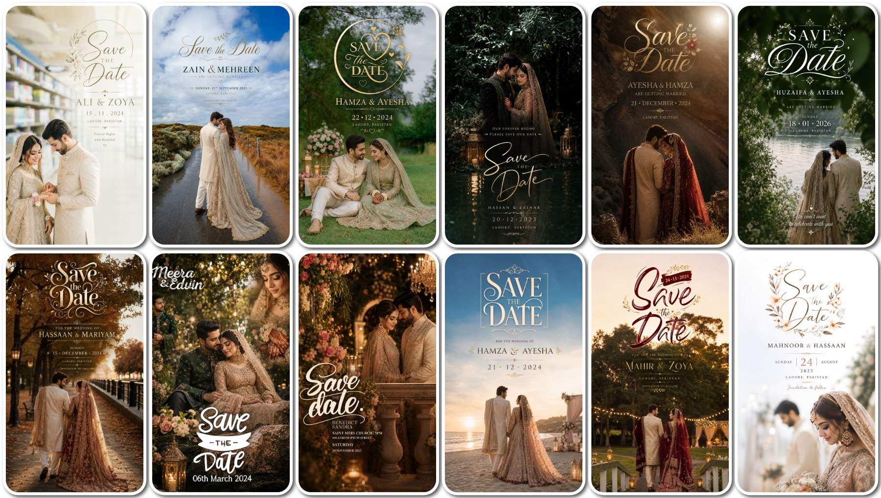 DGPik.com 12 Free Vertical Save the Date PSD Templates Download