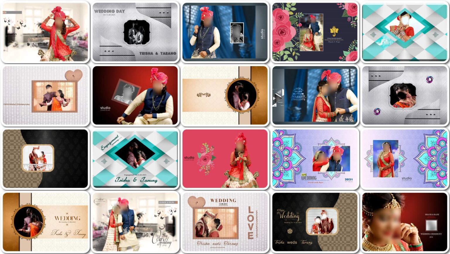 Free 20 Wedding Album Cover PSD Designs For Bride and Groom