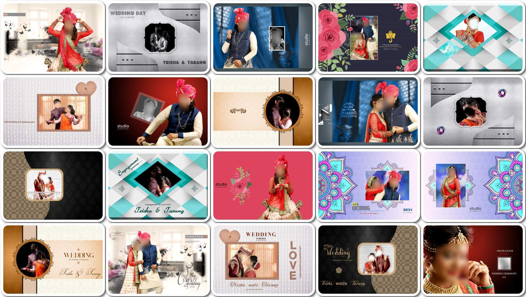 Free 20 Wedding Album Cover PSD Designs For Bride and Groom