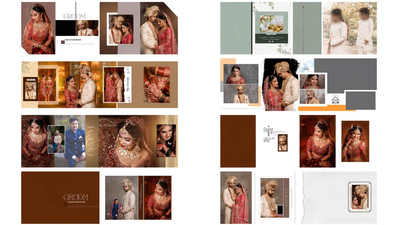 10 Groom 12x36 Wedding Album PSD Templates for Photoshop
