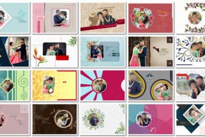 20 Floral 12x18 Wedding Album Cover PSD Templates for Couples