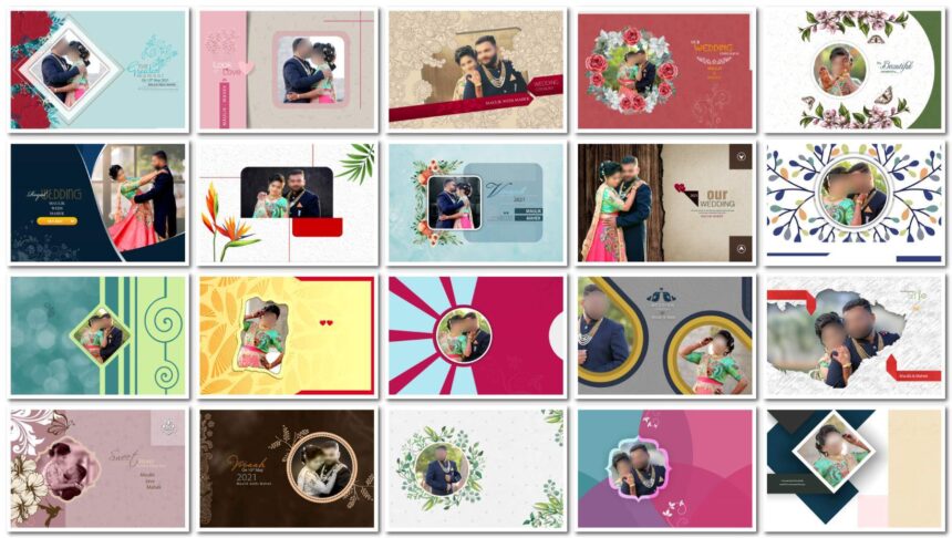 20 Floral 12x18 Wedding Album Cover PSD Templates for Couples