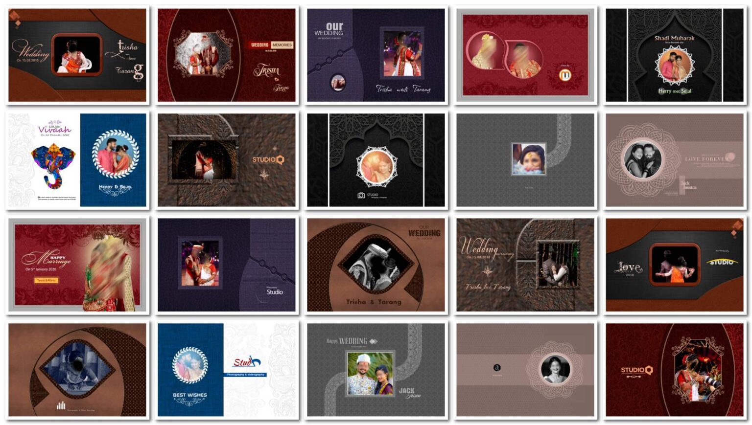 20 Free Elegant 12x18 Wedding Album Cover PSD Templates 2026
