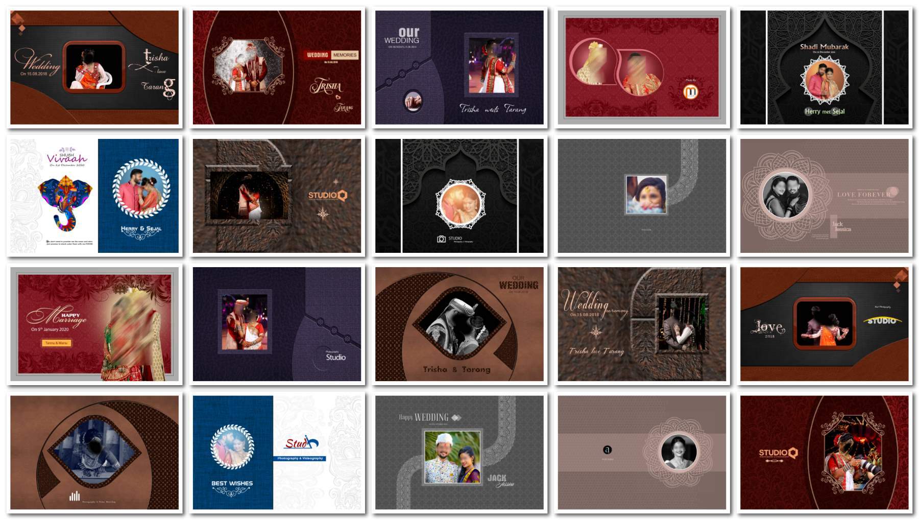 20 Free Elegant 12x18 Wedding Album Cover PSD Templates 2026
