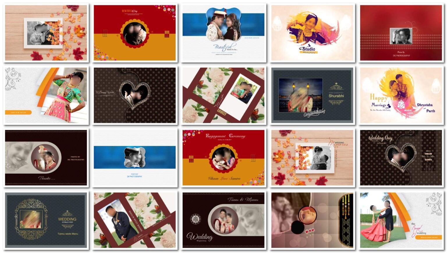 20 Free Modern Wedding Album Cover PSD Templates For Photoshop