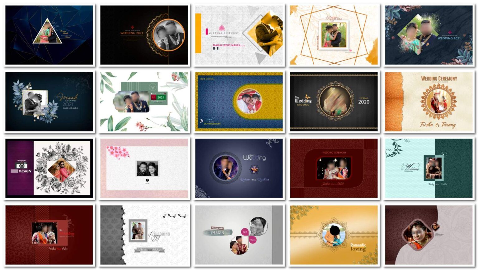 20 Free Romantic Wedding Album Cover PSD Templates for Photoshop