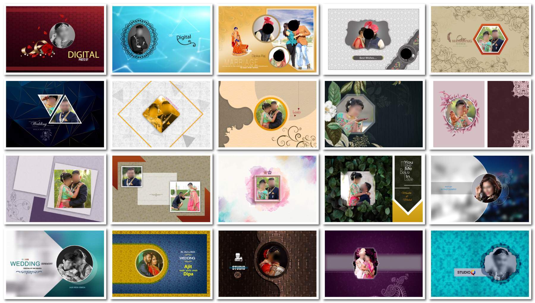 20 Free Wedding Album Cover PSD Templates for Couples 2026