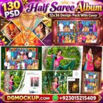 12x36 Half Saree Album Design 130 PSD – Premium Pack