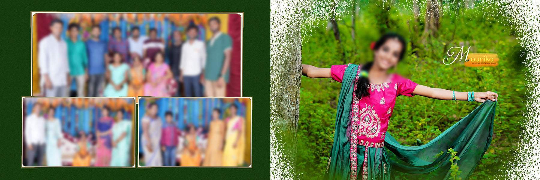 Premium Half Saree album PSD pack preview for photographers