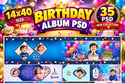 14x40 Birthday Album Cover Page Article 1102
