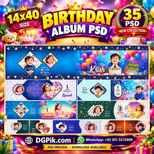 14x40 Birthday Album Cover Page Article 1102